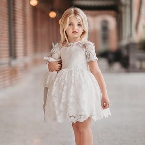 NWT Only Little Once Evangeline Dress in White Size 2 Flower girl dress